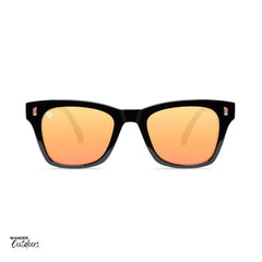 Unisex Knockaround Seventy Nines Sunglasses Glossy Black Peache Front View