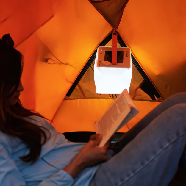 LuminAID PackLite Max 2-in-1 Power Lantern used as Tent Light