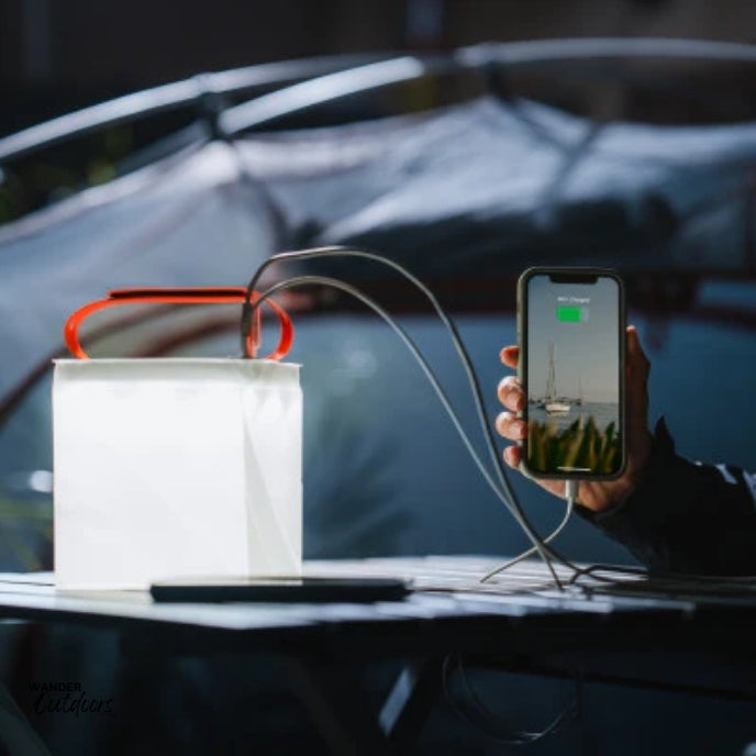 LuminAID Survivor Solar Lantern's 6000mAh battery allows you to charge two phones simultaneously, providing 3-4 full charges depending on your device.