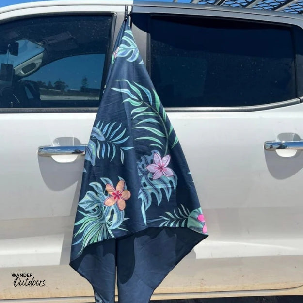Newlyfe Beach Towel & Pouch Byron on the car
