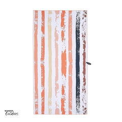 Newlyfe Beach Towel & Pouch Coral Bay Flat Lay