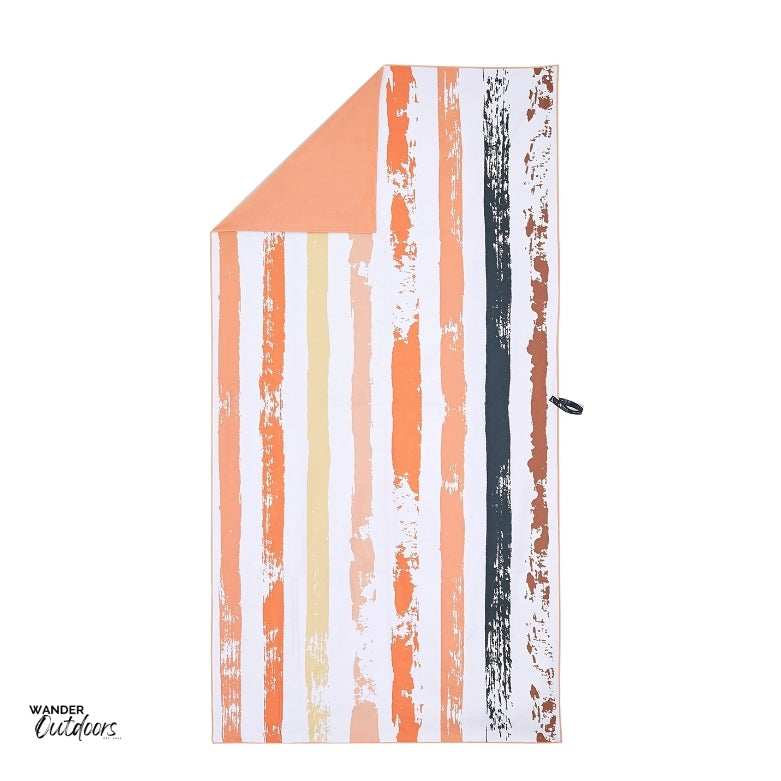 Newlyfe Beach Towel & Pouch Coral Bay Folded Corner