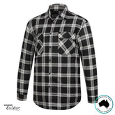 Pilbara Collection Full Button Flannelette Shirt In Grey/Black