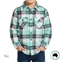 Pilbara Collection Kid's Full Button Flannelette Shirt
