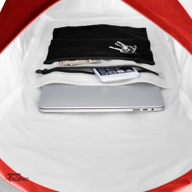 SkogAKust BackSåk Pro - Waterproof Red Backpack Internal pockets with Laptop Pocket