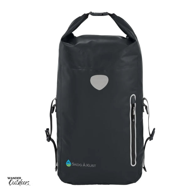 SkogAKust BackSåk - Waterproof Black Backpack Front View