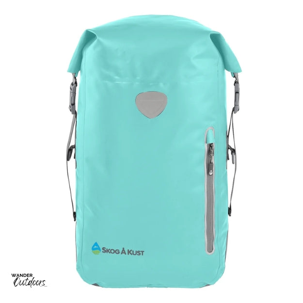 SkogAKust BackSåk - Waterproof Mint Backpack Front View