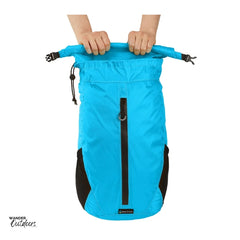 LiteSåk Pak | Ultralight Packable Waterproof Backpack rolling down to make waterproof