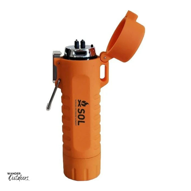 SOL Fire Lite™ Fuel-Free Lighter cap open