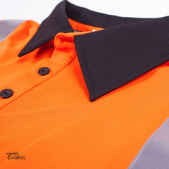 Stoney Creek Men's Hi Vis Silverdry Long Sleeve Polo Close Up