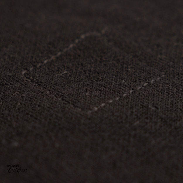 Stoney Creek Tavern Merino Hoodie Discrete Outter Logo Close Up