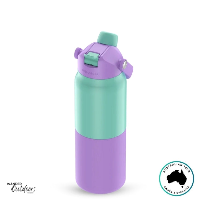 The Aussie Pal 1L Insulated Hydro Jug Water Bottle in lavender breeze with dual lid closed
