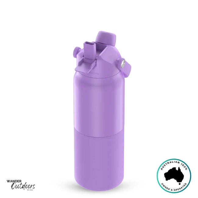 The Aussie Pal 1L Insulated Hydro Jug Water Bottle in lavender with sip lid open