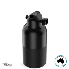 The Aussie Pal 2L Insulated Hydro Jug Water Bottle in Black with chug lid open