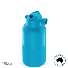 The Aussie Pal 2L Insulated Hydro Jug Water Bottle in Blue with chug lid open