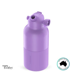 The Aussie Pal 2L Insulated Hydro Jug Water Bottle in Lavender with chug lid open