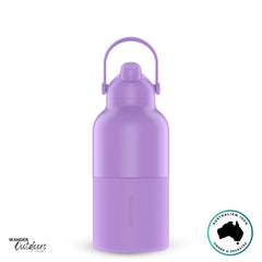 The Aussie Pal 2L Insulated Hydro Jug Water Bottle in Lavender dual lid closed