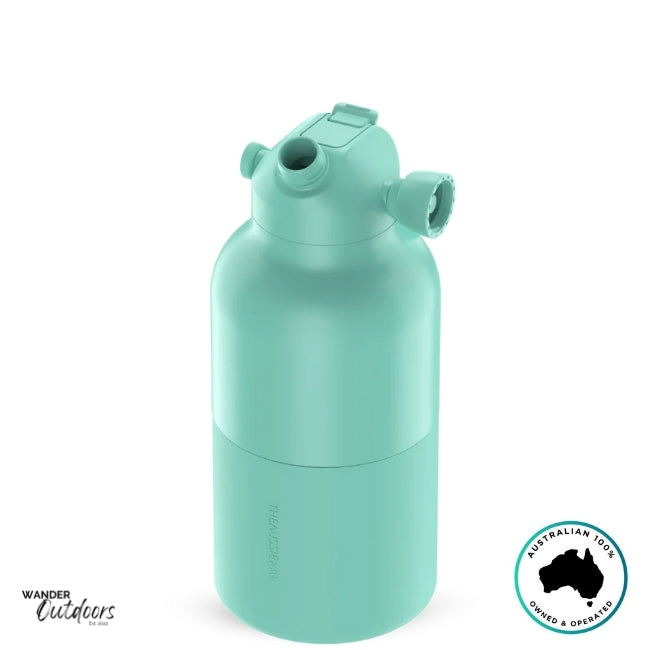 The Aussie Pal 2L Insulated Hydro Jug Water Bottle in Mint with chug lid open