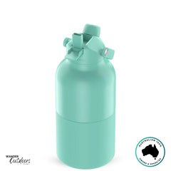 The Aussie Pal 2L Insulated Hydro Jug Water Bottle in Mint with sip lid open