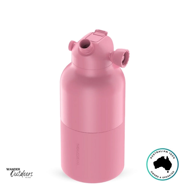 The Aussie Pal 2L Insulated Hydro Jug Water Bottle in Pink with chug lid open