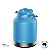 The Aussie Pal 4L Insulated Hydro Jug in ocean blue, stainless steel base, and matte finish for outdoor use.