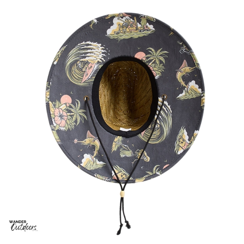 The Mad Hueys Frothin Out Straw Hat Underneath Print