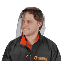 Wildtrak Mosquito Head Net 45X33CM without a hat on and can still be worn and used.