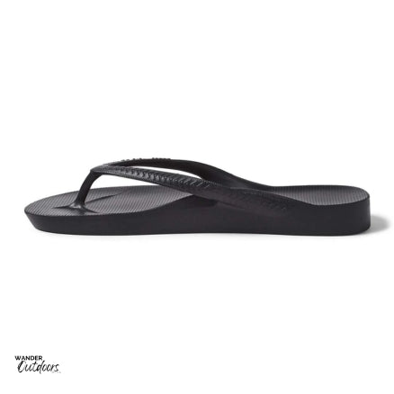Archies Arch Support Thongs Black Side Arch View