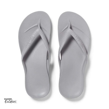 Archies Arch Support Thongs Grey Birds Eye View