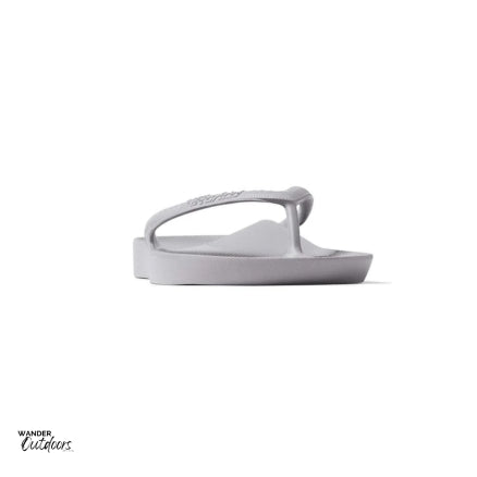 Archies Arch Support Thongs Grey Front View