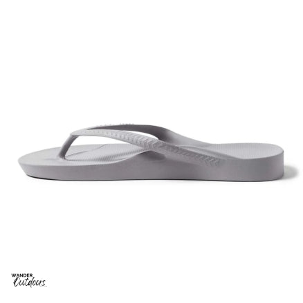Archies Arch Support Thongs Grey Side Arch View