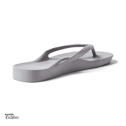 Archies Arch Support Thongs Grey Side Rear View