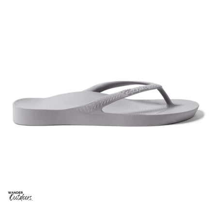 Archies Arch Support Thongs Grey Side View