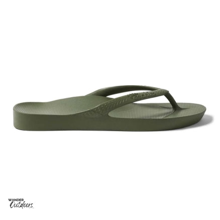 Archies Arch Support Thongs Khaki Side View
