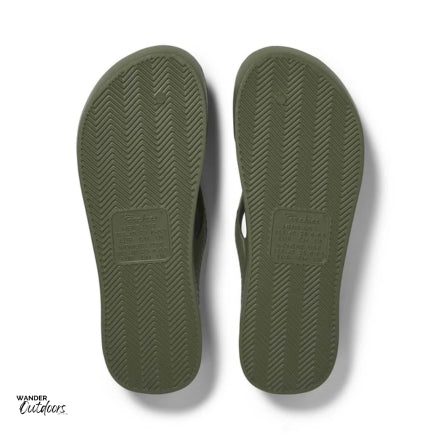 Archies Arch Support Thongs Khaki Sole View