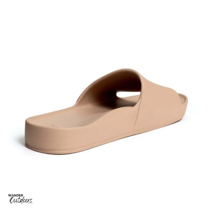 Archies Arch Support Slides Tan Left Side Arch Rear View