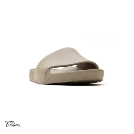 Archies Arch Support Slides Taupe Left Side Front View