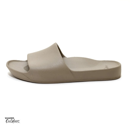 Archies Arch Support Slides Taupe Left Side View