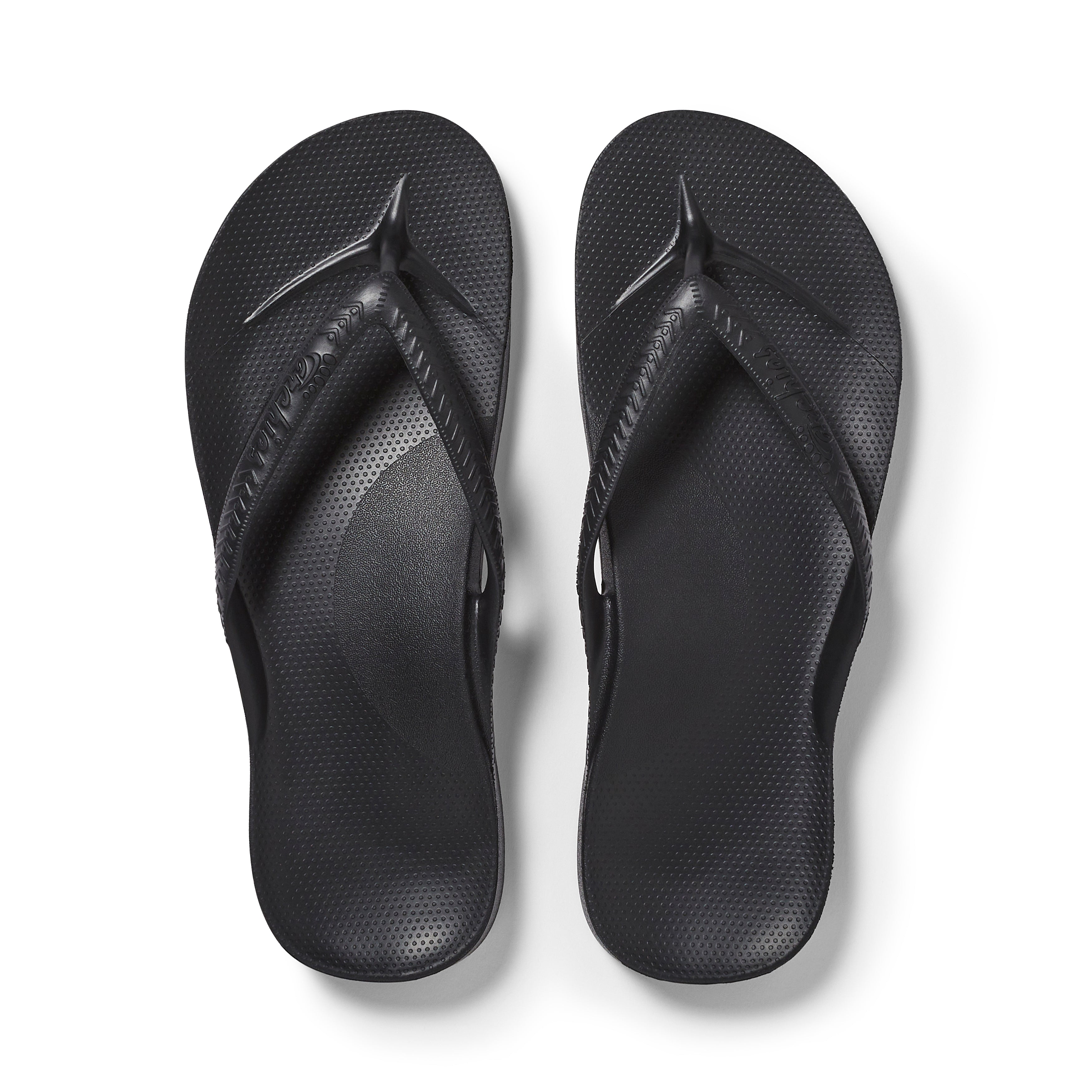 Archies Footwear Arch Support Thongs (Black)