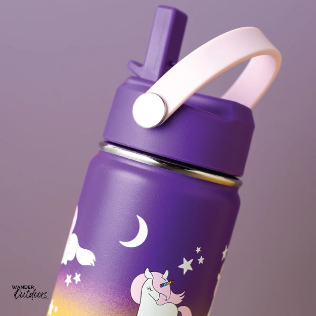 Cheeki 400ml Insulated Adventure Kids Drink Bottles Unicorn Lid Close Up