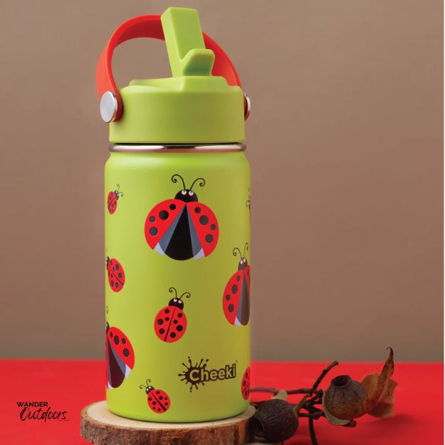 Cheeki 400ml Insulated Adventure Kids Drink Bottles ladybug close up