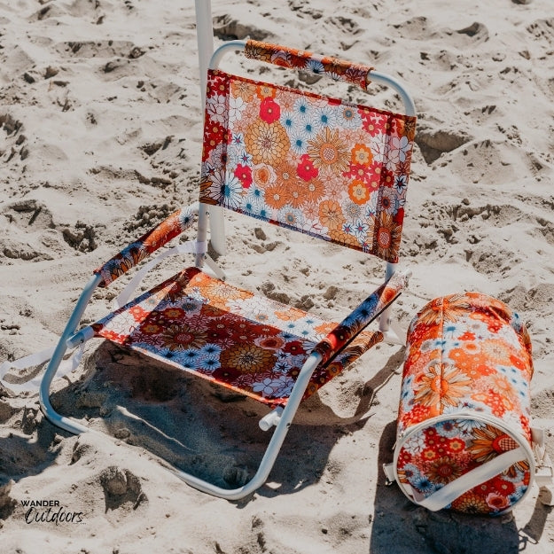 Good Vibes Co. Foldable Beach Chair With Carry Strap