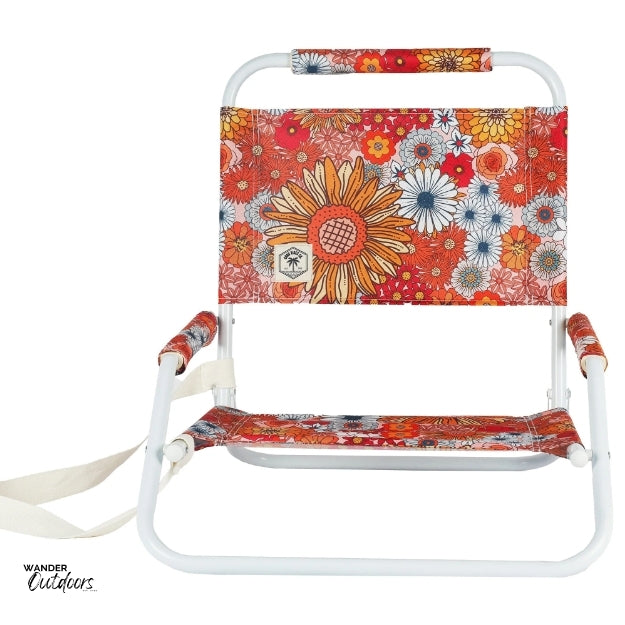 Good Vibes Co. Foldable Beach Chair With Carry Strap