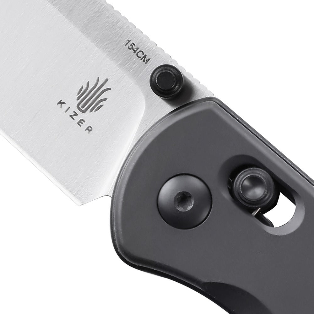 Kizer KV3619C1 Drop Bear Clutch Lock Folding Knife, Aluminium Gunmetal - Wander Outdoors