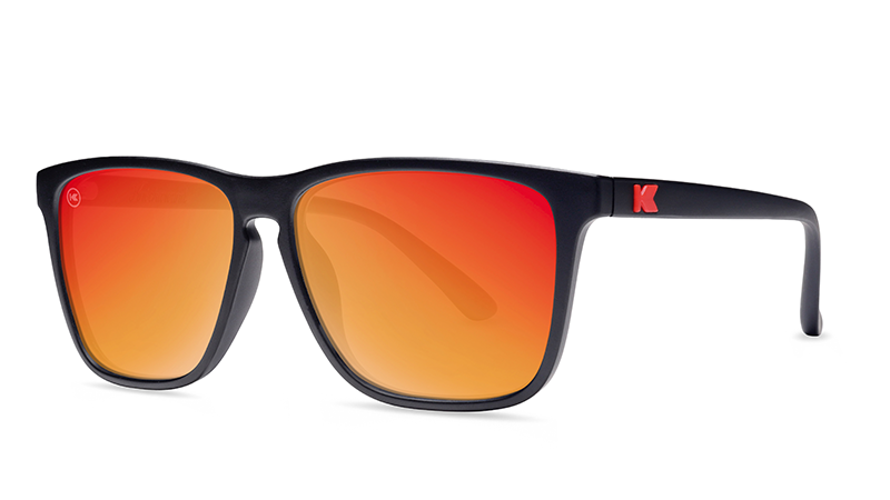Knockaround Fast Lanes Sunglasses - Matte Black / Red Sunset