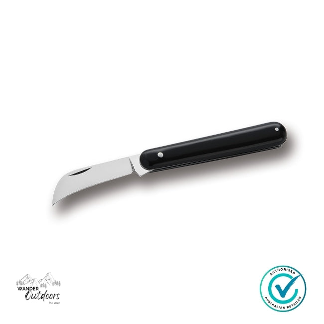 Antonini 5550/N Traditional Pruning Knife Black Handle - Polished Carbon Steel