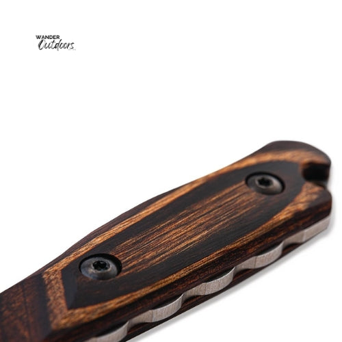Benchmade 15017 Hidden Canyon Hunter Knife - Fixed Blade - Wood Handle Close Up 