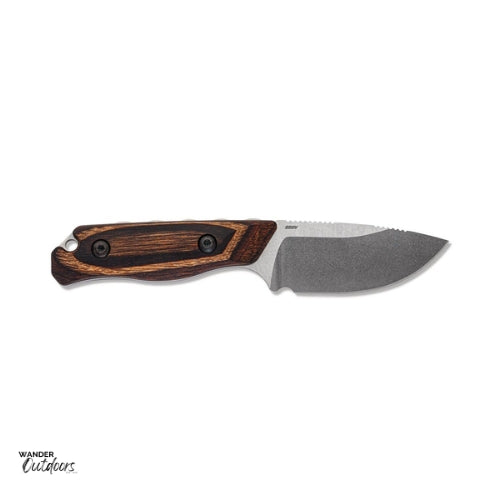 Benchmade 15017 Hidden Canyon Hunter Knife - Fixed Blade - Wood Handle Side View