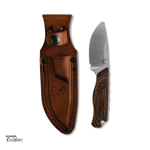 Benchmade 15017 Hidden Canyon Hunter Knife - Fixed Blade - Wood Handle With Sheath