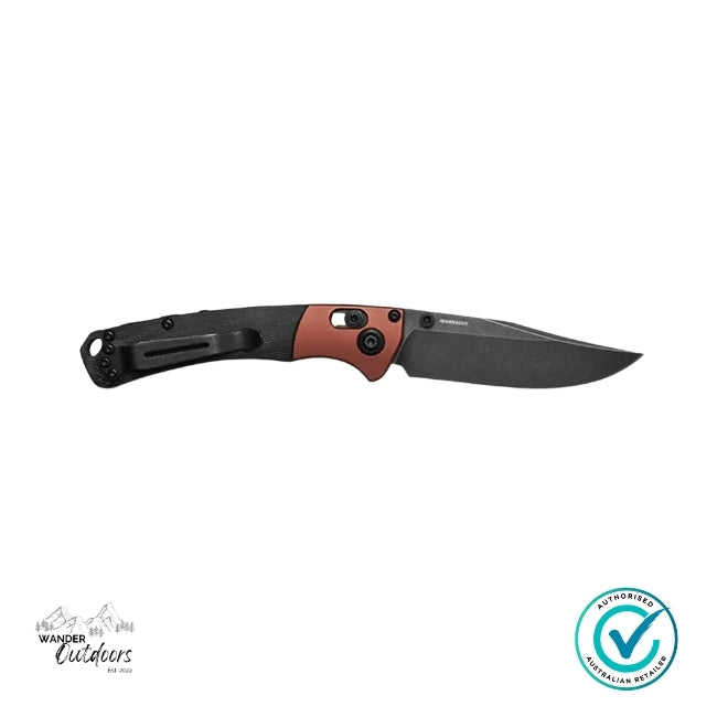 Benchmade 15085BK-04 Mini Crooked River | Burnt Copper | Black Micarta Folding Knife